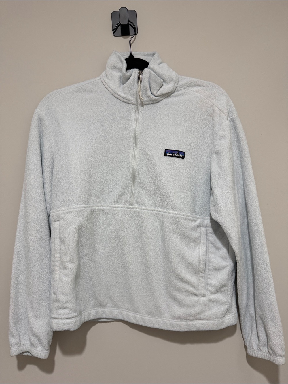 Patagonia White Half-Zip Fleece Pullover